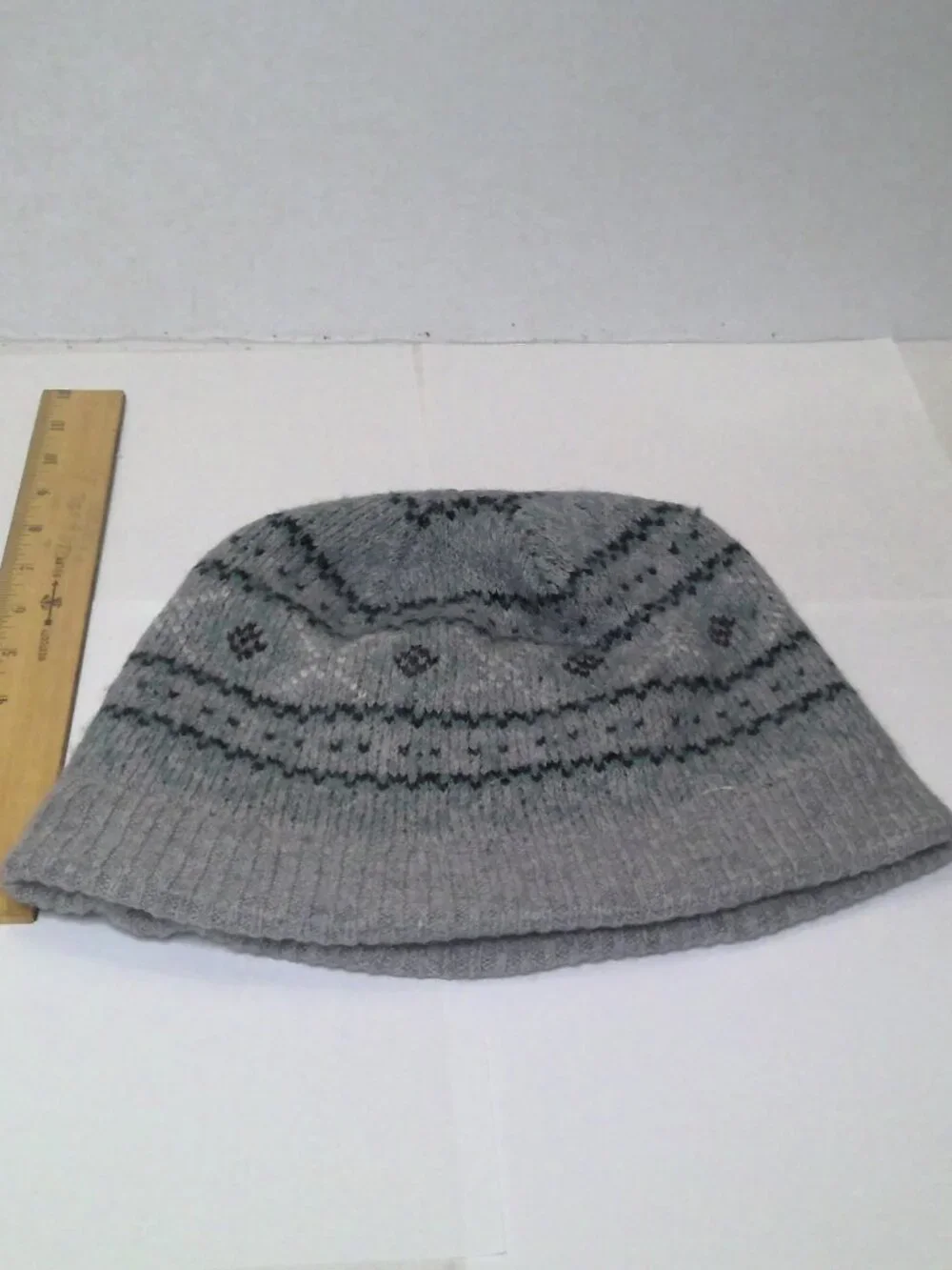 Carhartt Fair Isle Knit Beanie Grey Teal Wool Blend Winter Hat One Size Fits All